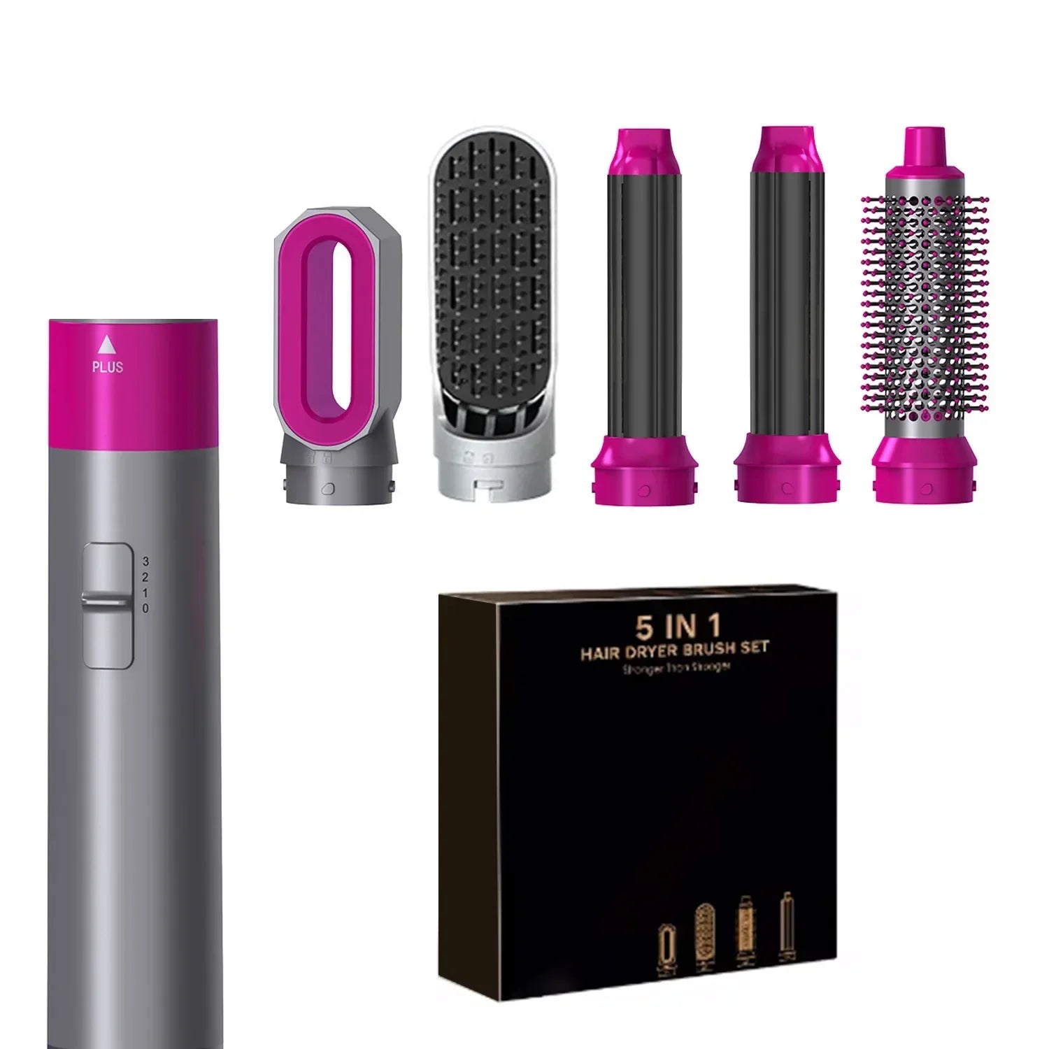 5-in-1 Multi-Function Hair Dryer and Styler: Curling Iron, Straightener, and Hot Air Comb Set