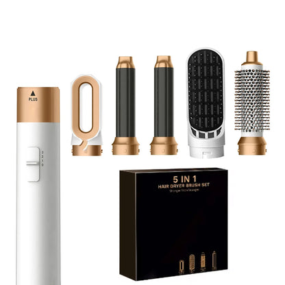 5-in-1 Multi-Function Hair Dryer and Styler: Curling Iron, Straightener, and Hot Air Comb Set