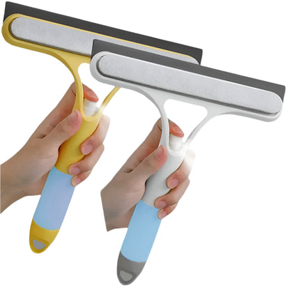 3 in 1 Window Cleaning Squeegee Multi Function Glass Mirror Wiper with Spray Bottle Microfiber Scrub Household Car Cleaner Tools