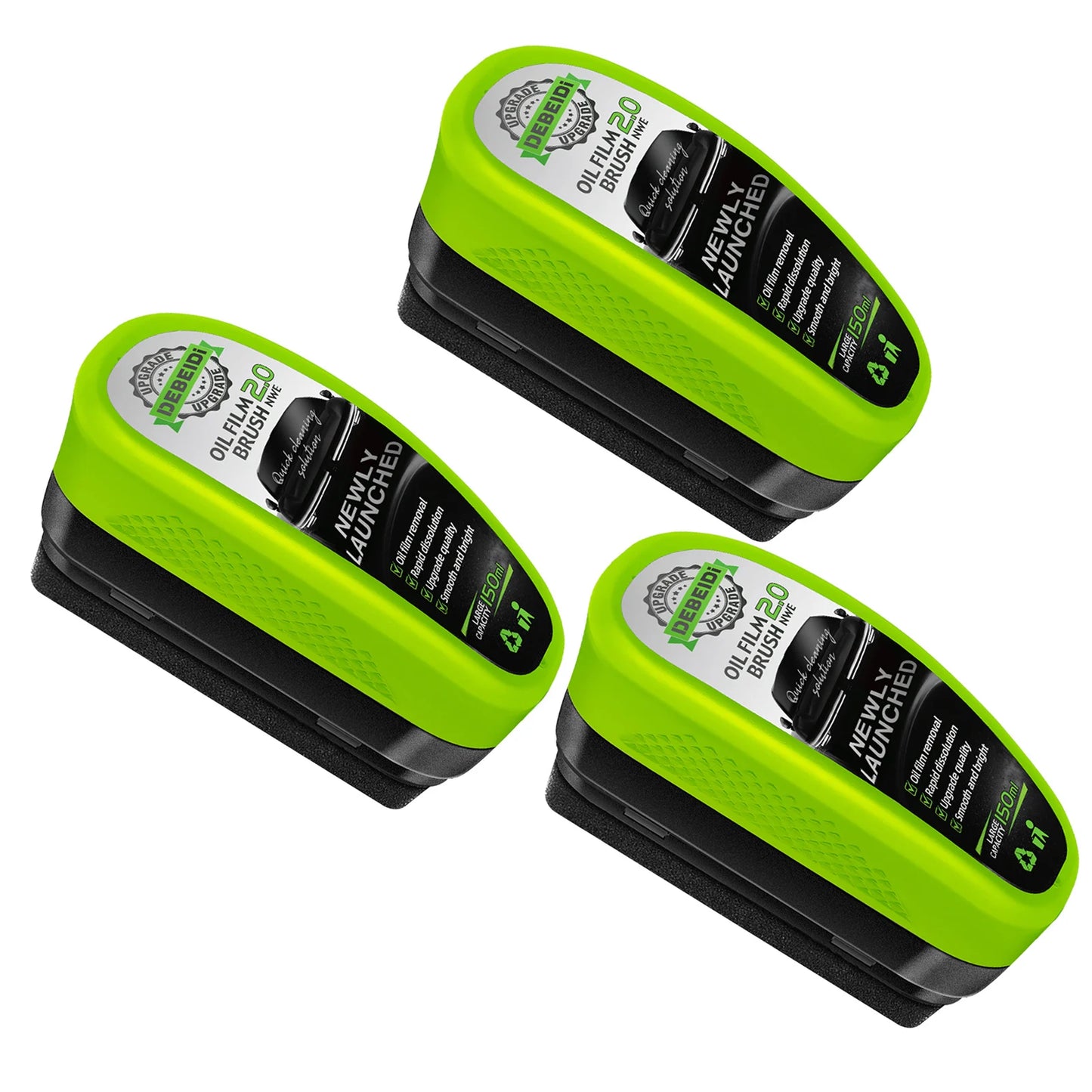 Automotive Car Oil Film Cleaning Brush Set - 150ml Glass Oil Film Remover for Crystal Clear Windshields