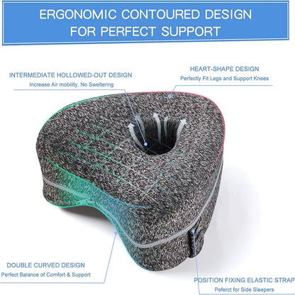 Pillow Ergonomic Leg Support Pillow Relieve Sciatica Back and Hip Pain Soft Leg Support Cushion with Removable and Washable
