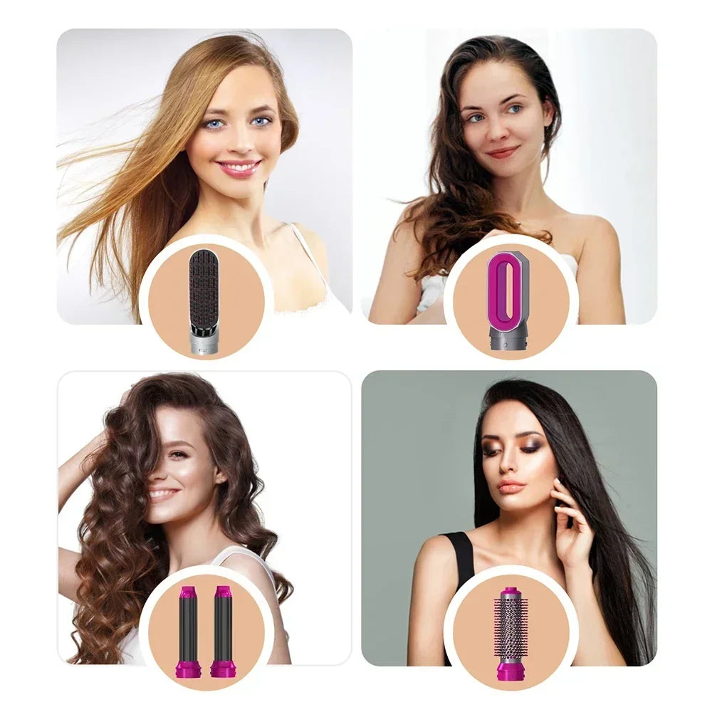 5-in-1 Multi-Function Hair Dryer and Styler: Curling Iron, Straightener, and Hot Air Comb Set